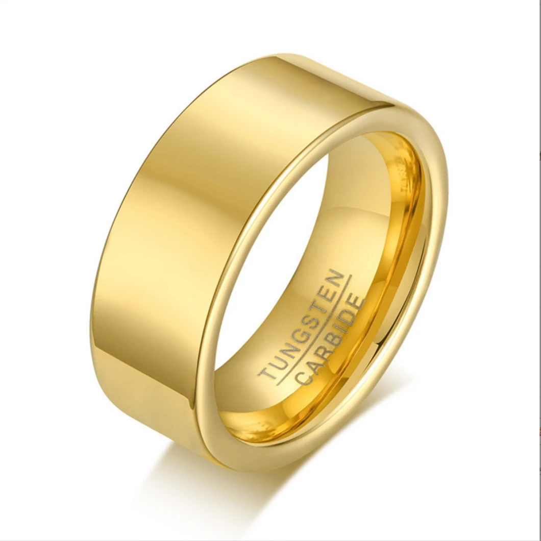 European and American Style Personalized Accessories Gold Simple Men&prime; S Tungsten Steel Ring Can Be DIY Lettering
