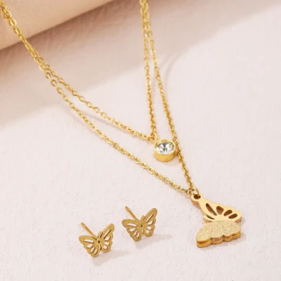 New Arrival Stainless Steel Jewelry Sets Fashion Women Necklace and Earrings Set