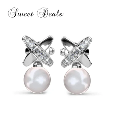 Fashion Jewelry Pearl Symmetry Earrings Mother′s Day Gift Earrings Jewellery