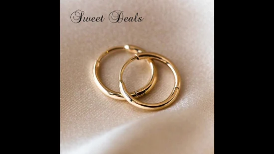 Fashion Simple Gold Plated Hoop Stainless Steel Earrings