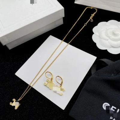 Stainless Steel Fashion Designer Jewelry Gg Cc Necklace Earrings Set Jewelry Set